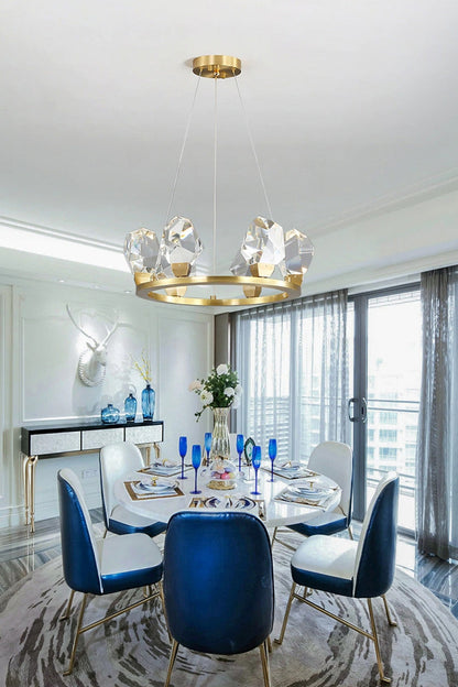 Brass Nicole Crystal Crown De Chandelier - view 8 | morylighting