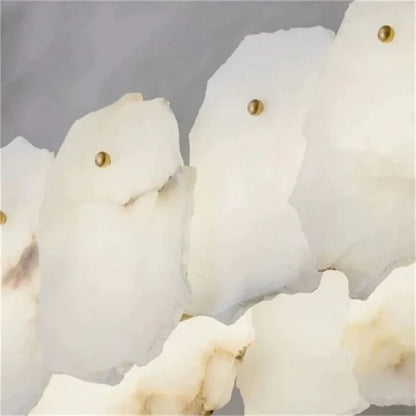 Alabaster Flakes Round Chandelier -Rod
