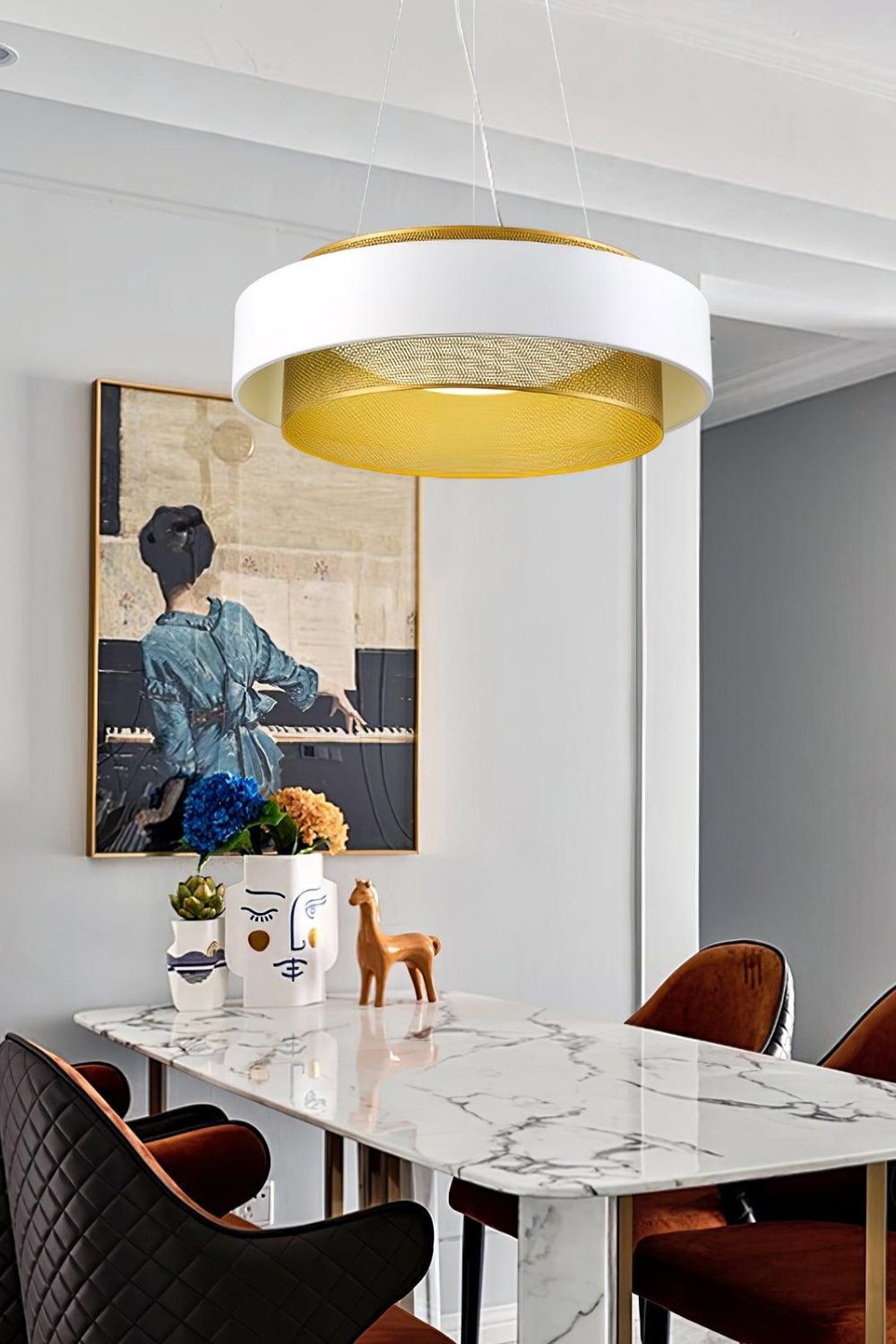 Nolan Vintage Gold Pendant Light - view 4 | morylighting