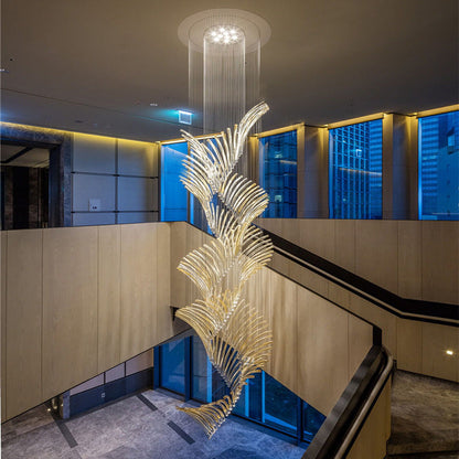 Morylighting Grand Spiral Glass Chandelier - grand American estate foyer
