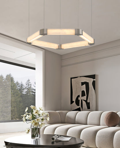 Ola Single Ring Alabaster Chandelier