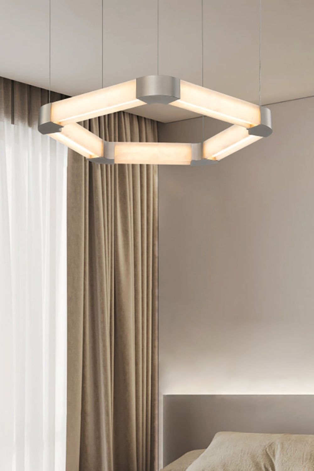 Ola Single Alabaster Ring Chandelier - view 5 | morylighting