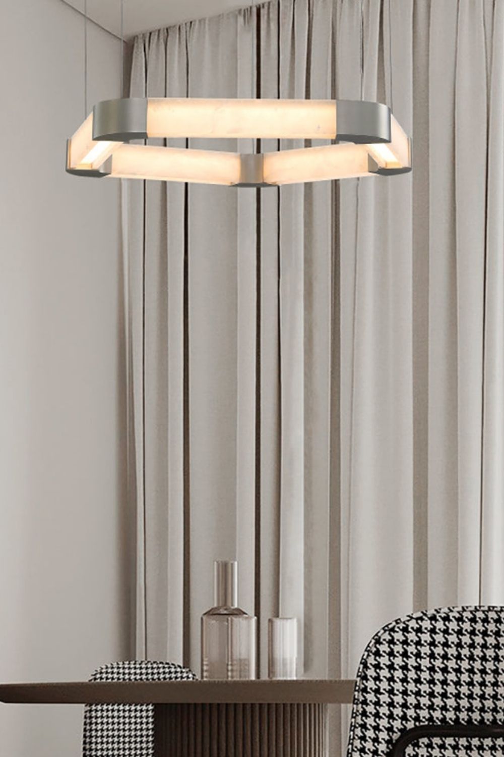 Ola Single Alabaster Ring Chandelier - view 7 | morylighting