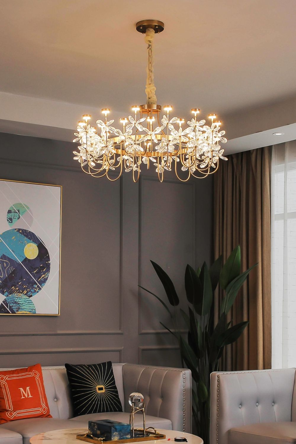 Olander flower crystal chandelier - morylighting