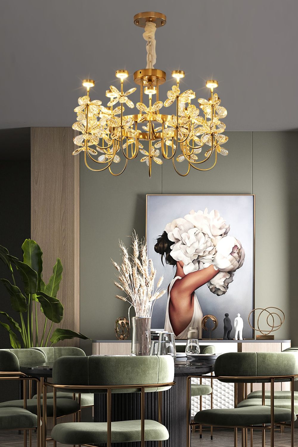 Olander flower crystal chandelier - morylighting