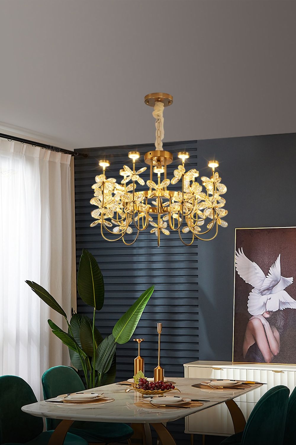 Olander flower crystal chandelier - morylighting
