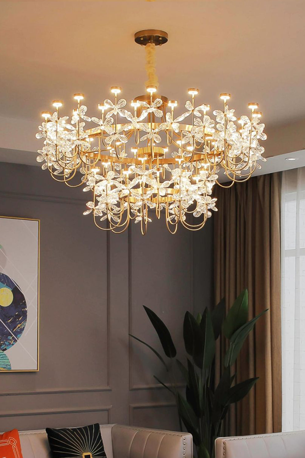 Olander flower crystal chandelier - morylighting