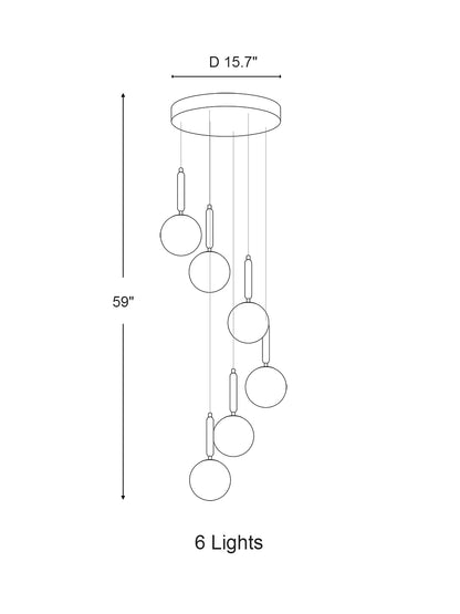 Morylighting Grand Luminous Spiral Iron & Glass Pendant - Background Shot