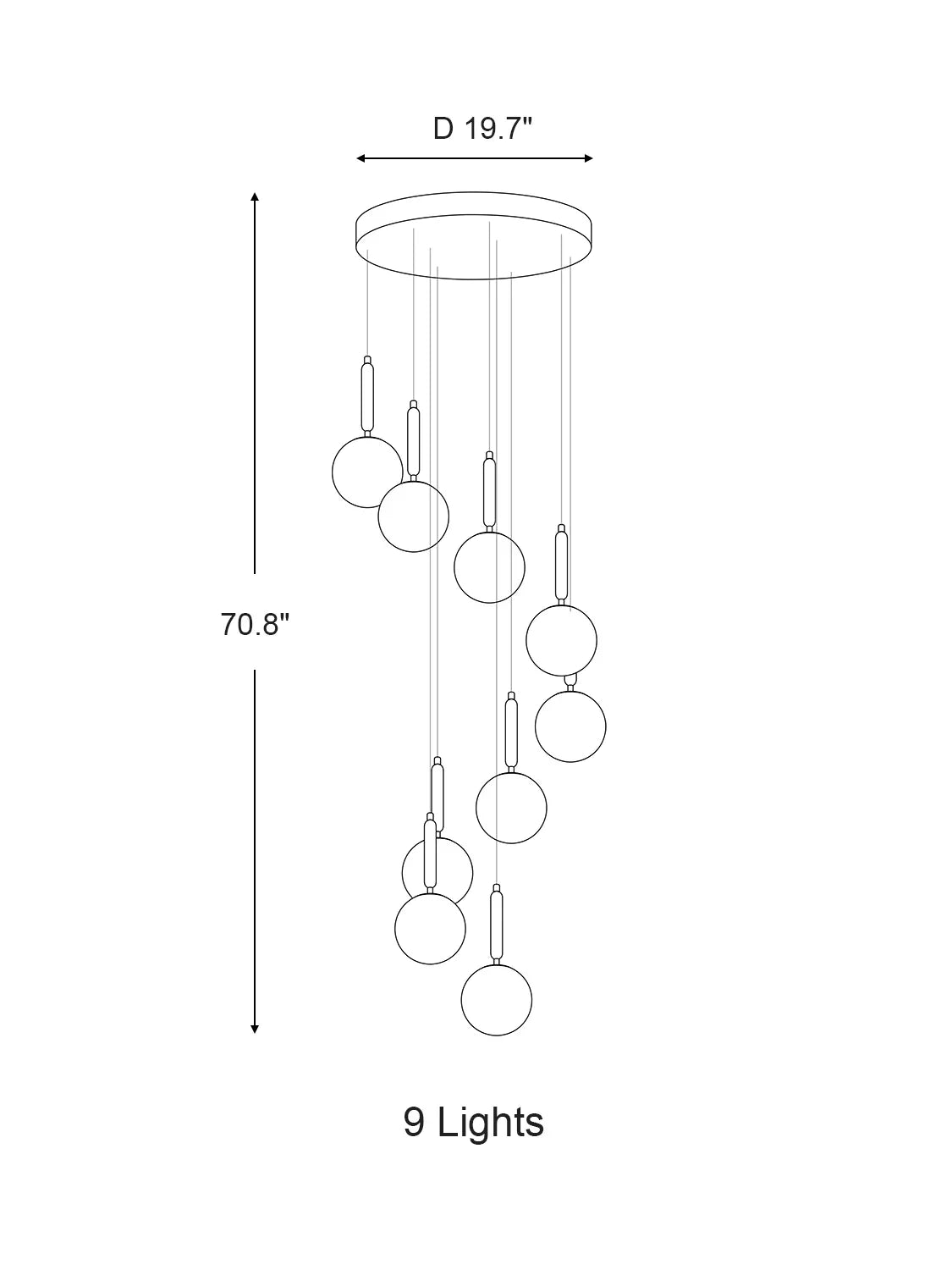 Morylighting Grand Luminous Spiral Iron & Glass Pendant - Background Shot
