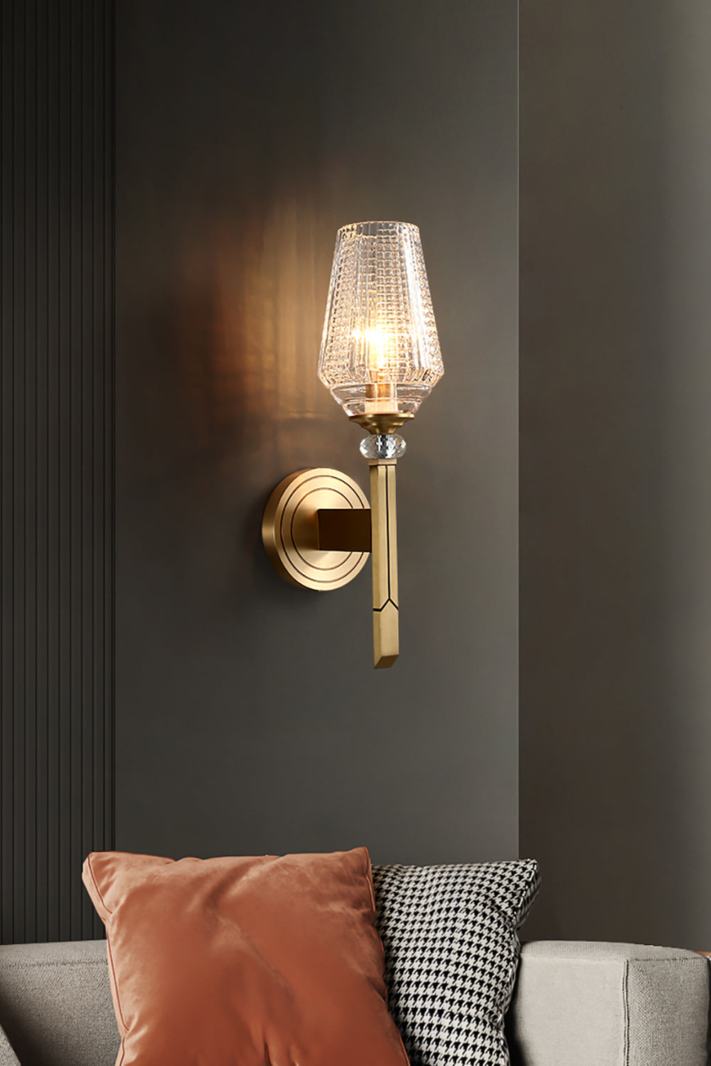Orrefors Brass Wall Lamp - morylighting