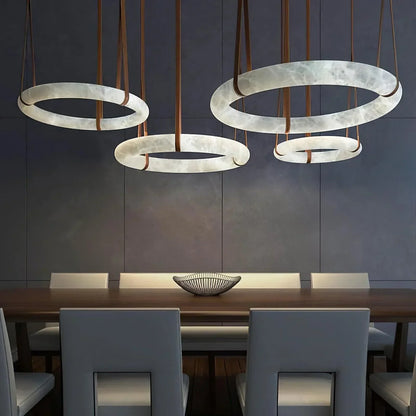 Modern Round Alabaster Chandelier for Living Room/Bedroom