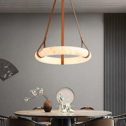 Modern Round Alabaster Chandelier for Living Room/Bedroom