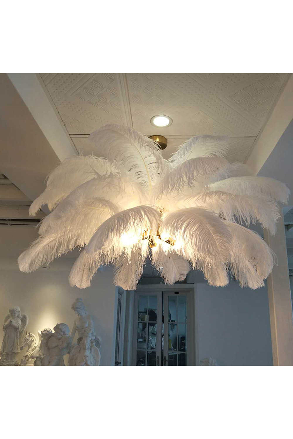Ostrich Feather Chandeliers - morylighting