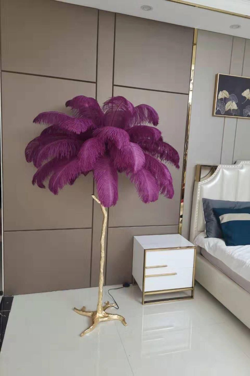 Ostrich Feather Floor Lamp - morylighting