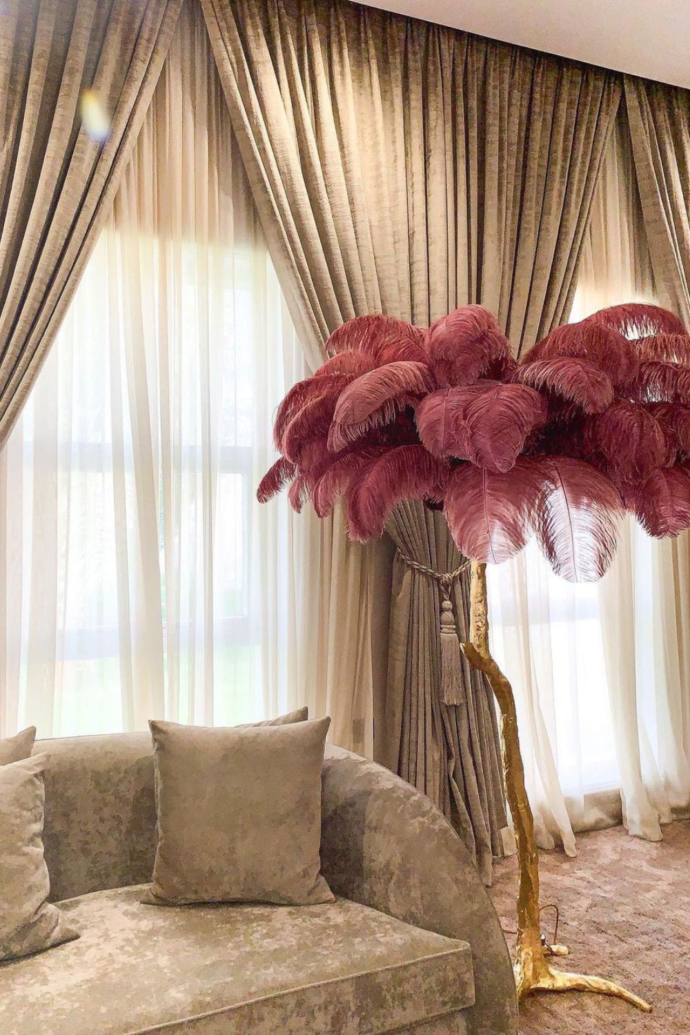 Ostrich Feather Floor Lamp - morylighting