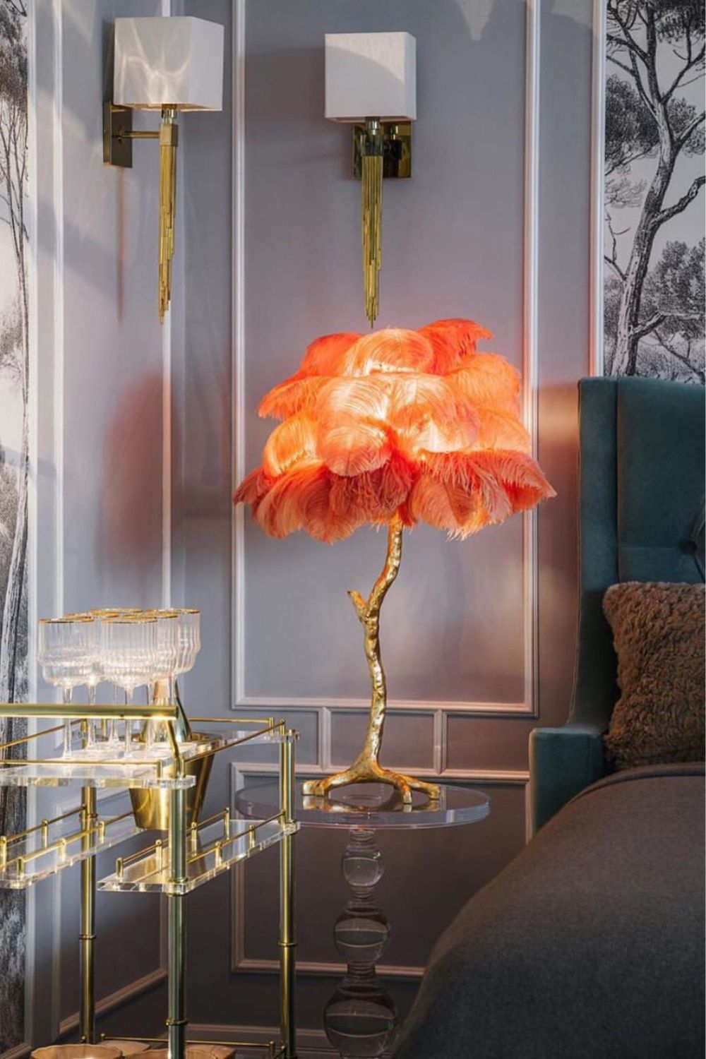 Ostrich Feather Table Lamp - morylighting