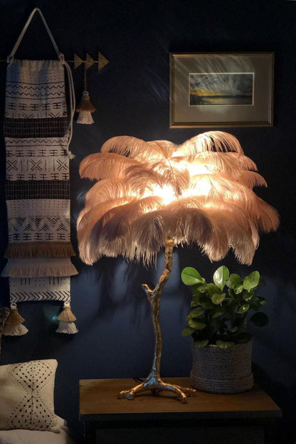 Ostrich Feather Table Lamp - morylighting