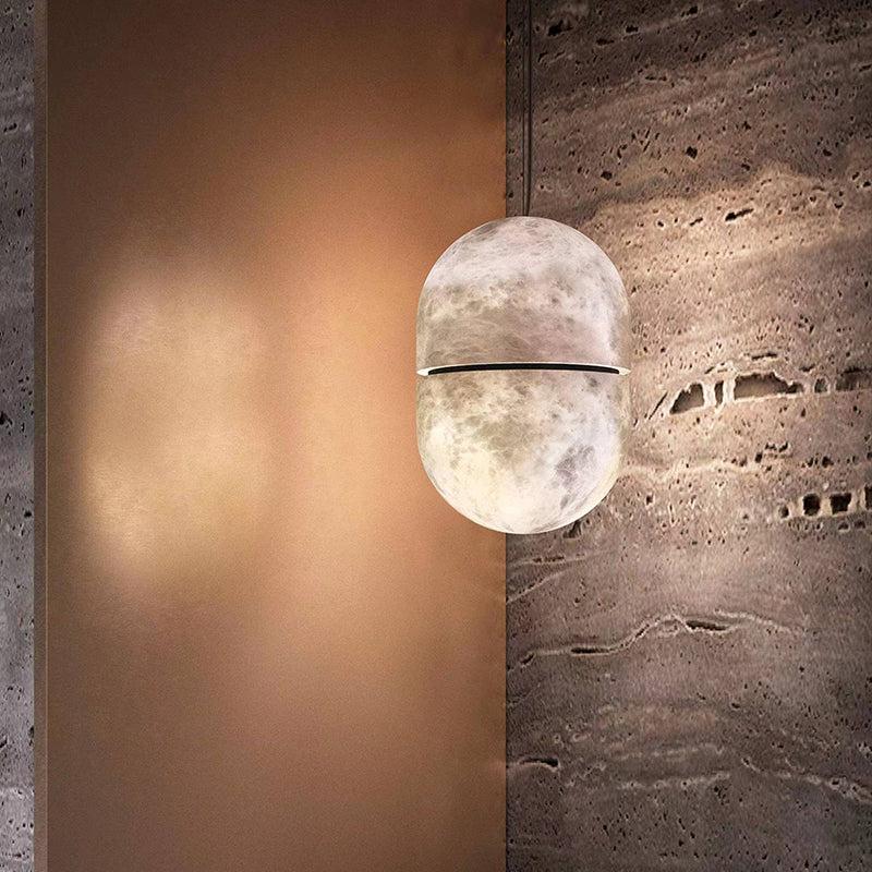 Morylighting Sculpted Alabaster Oval Pendant - Background Shot
