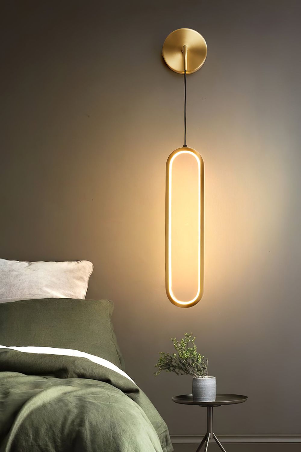 Oval LED Brass Wall Lamp - morylighting