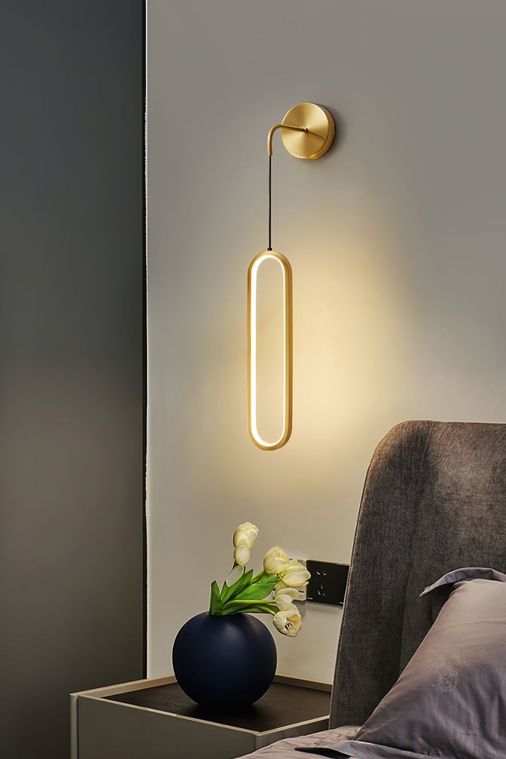 Oval LED Brass Wall Lamp - morylighting