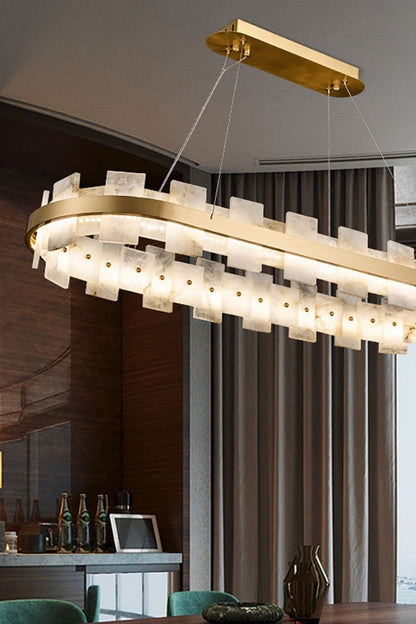 Oval Anita Alabaster Chandelier - view 3 | morylighting