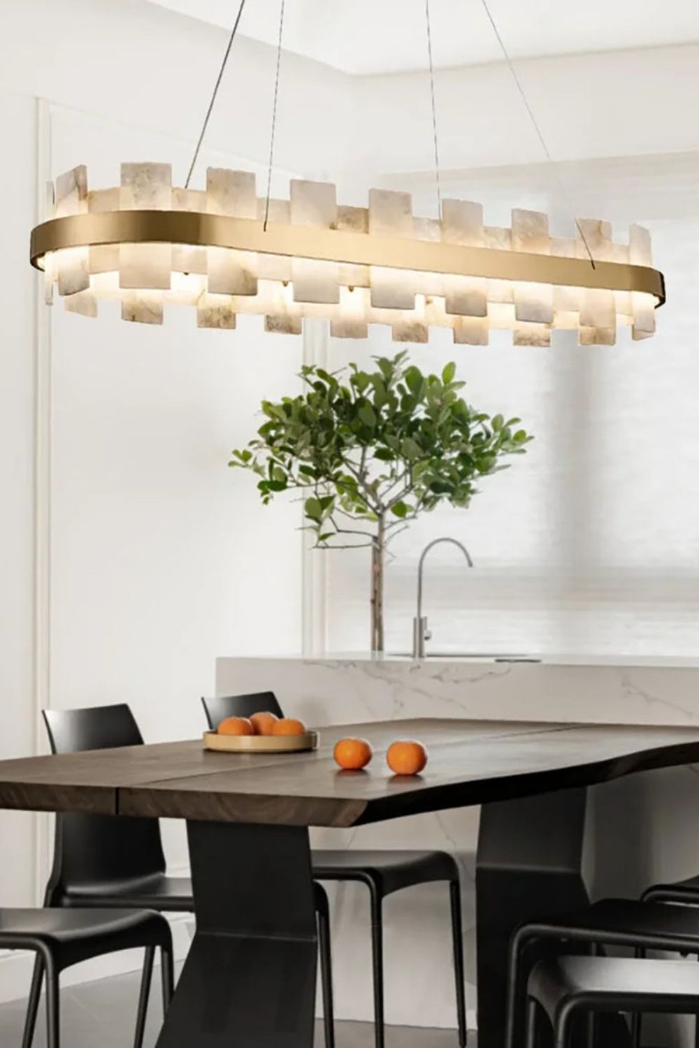 Oval Anita Alabaster Chandelier - view 4 | morylighting