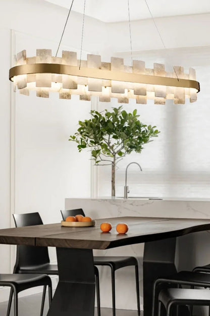 Oval Anita Alabaster Chandelier - view 4 | morylighting