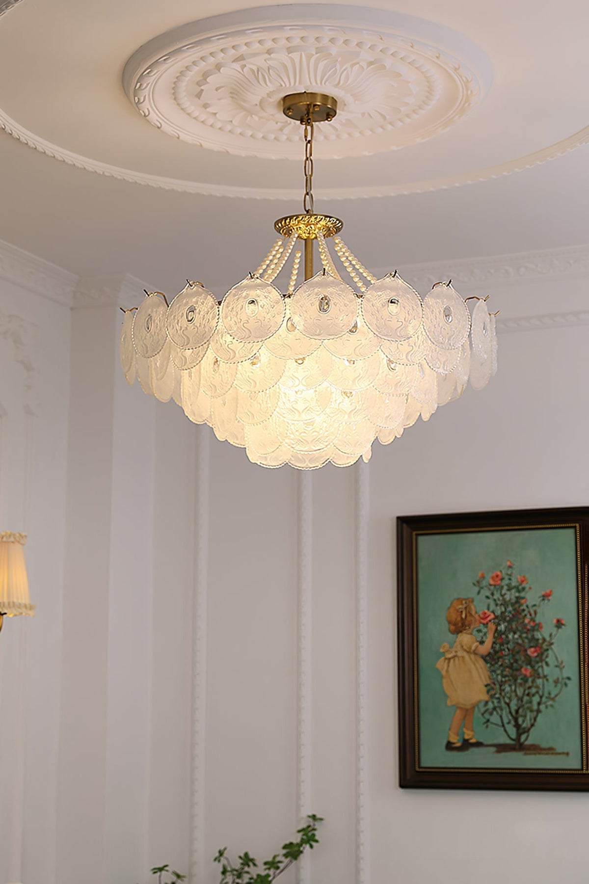 Pertid Glass Gold Chandelier - view 9 | morylighting