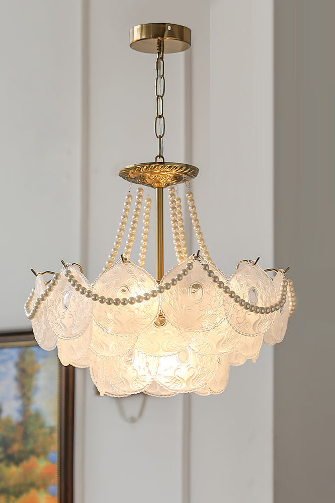 Pertid Glass Gold Chandelier - view 11 | morylighting
