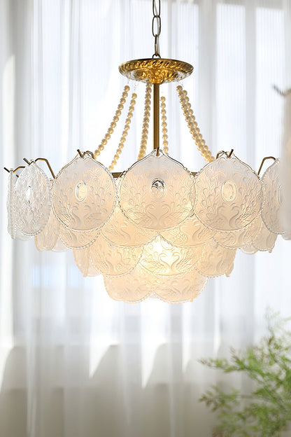 Pertid Glass Gold Chandelier - view 13 | morylighting