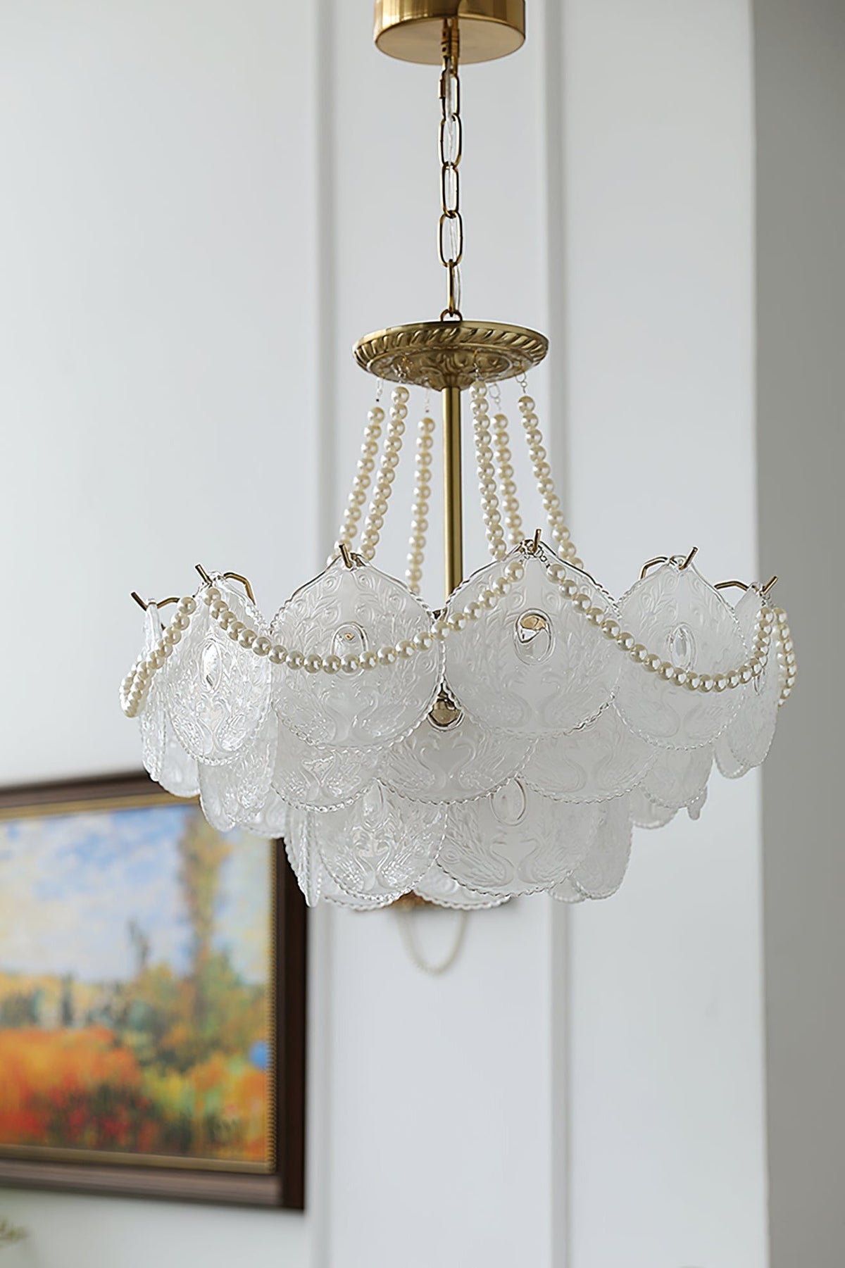 Pertid Glass Gold Chandelier - view 14 | morylighting