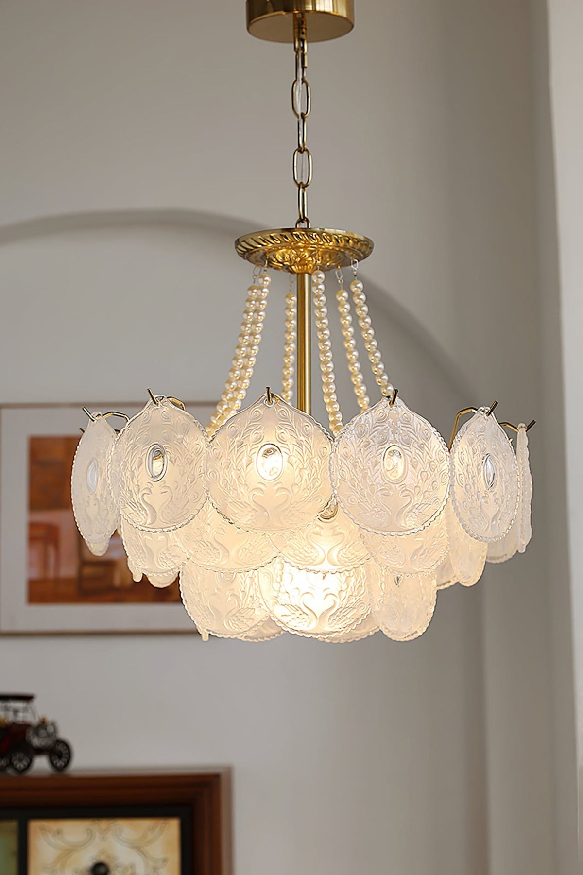 Pertid Glass Gold Chandelier - view 16 | morylighting