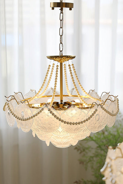 Pertid Glass Gold Chandelier - view 17 | morylighting