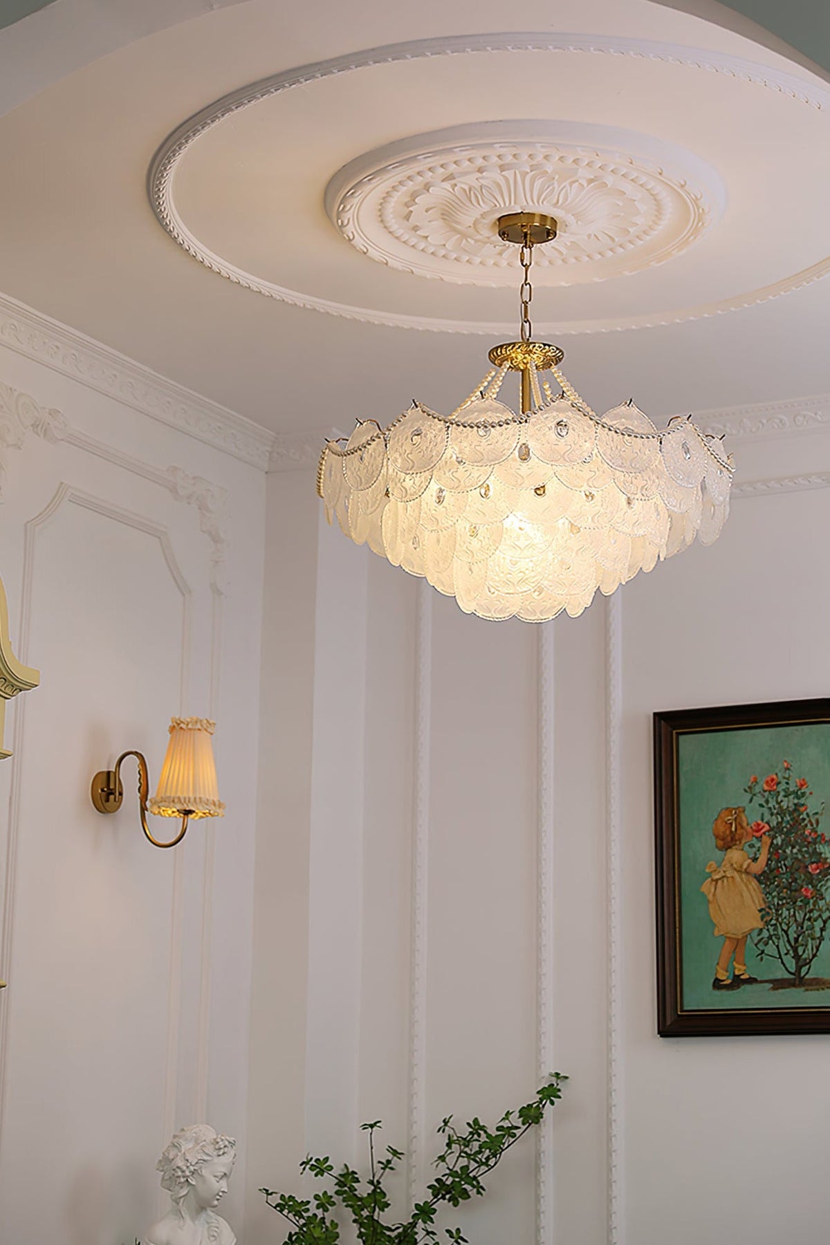 Pertid Glass Gold Chandelier - view 18 | morylighting
