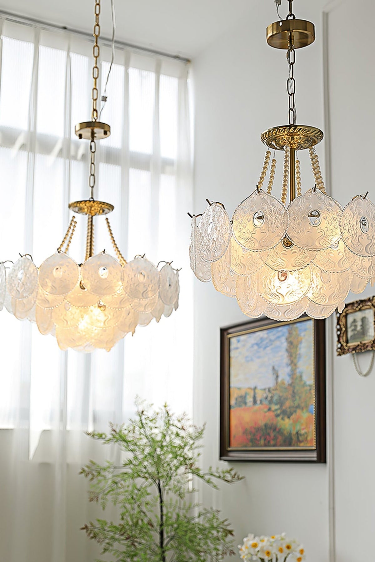 Pertid Glass Gold Chandelier - view 19 | morylighting