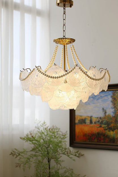 Pertid Glass Gold Chandelier - view 5 | morylighting