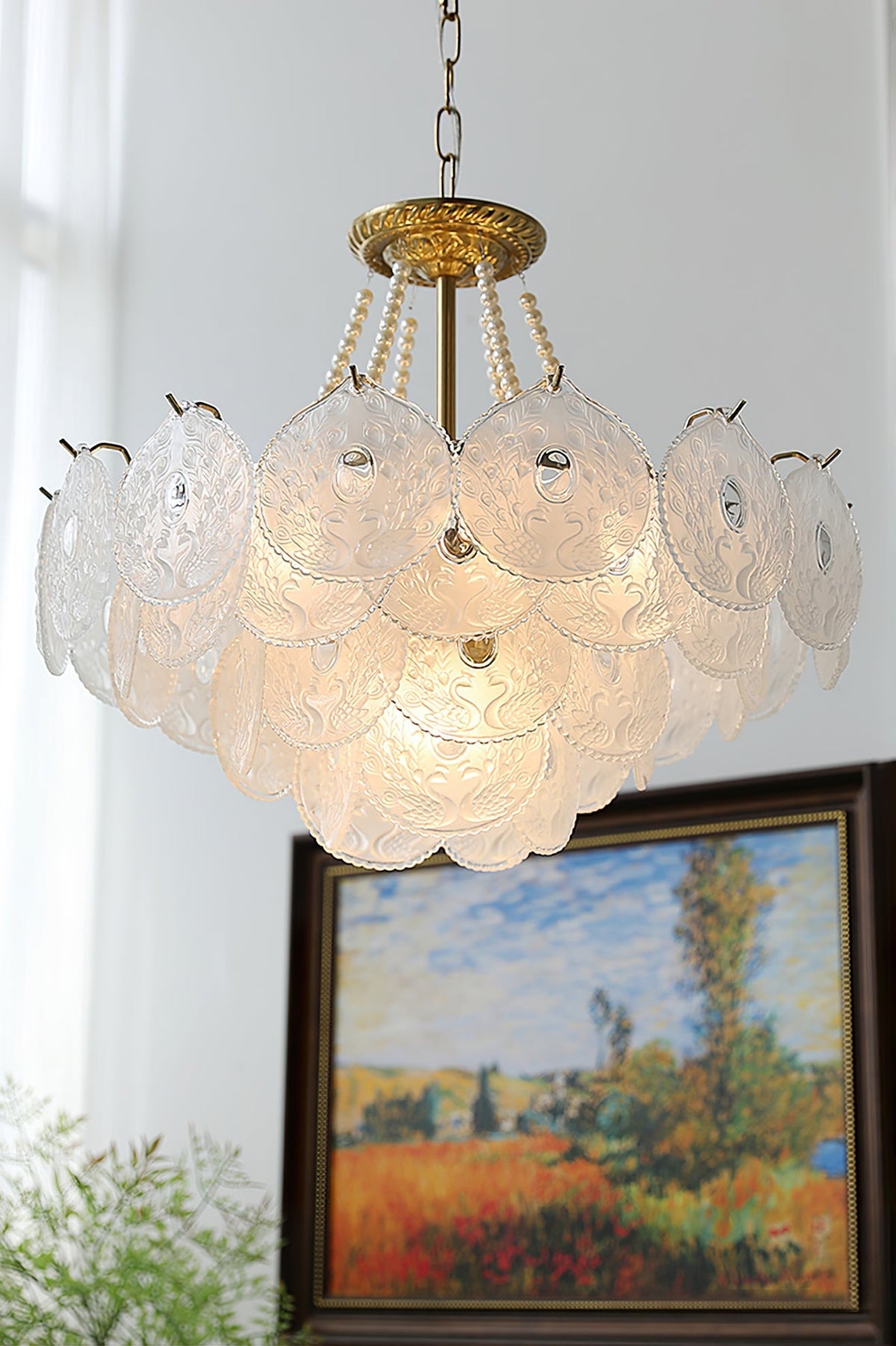 Pertid Glass Gold Chandelier - view 4 | morylighting