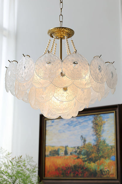 Pertid Glass Gold Chandelier - view 4 | morylighting