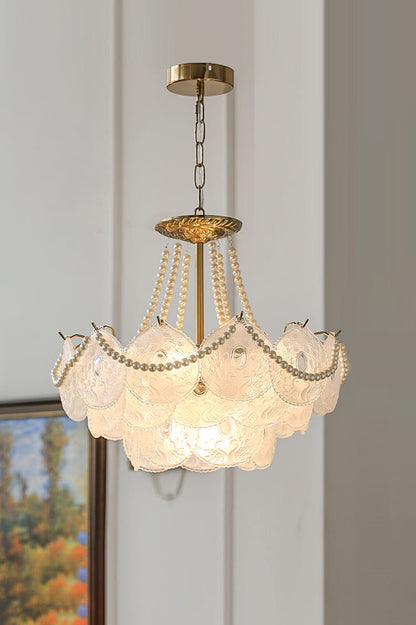 Pertid Glass Gold Chandelier - view 3 | morylighting
