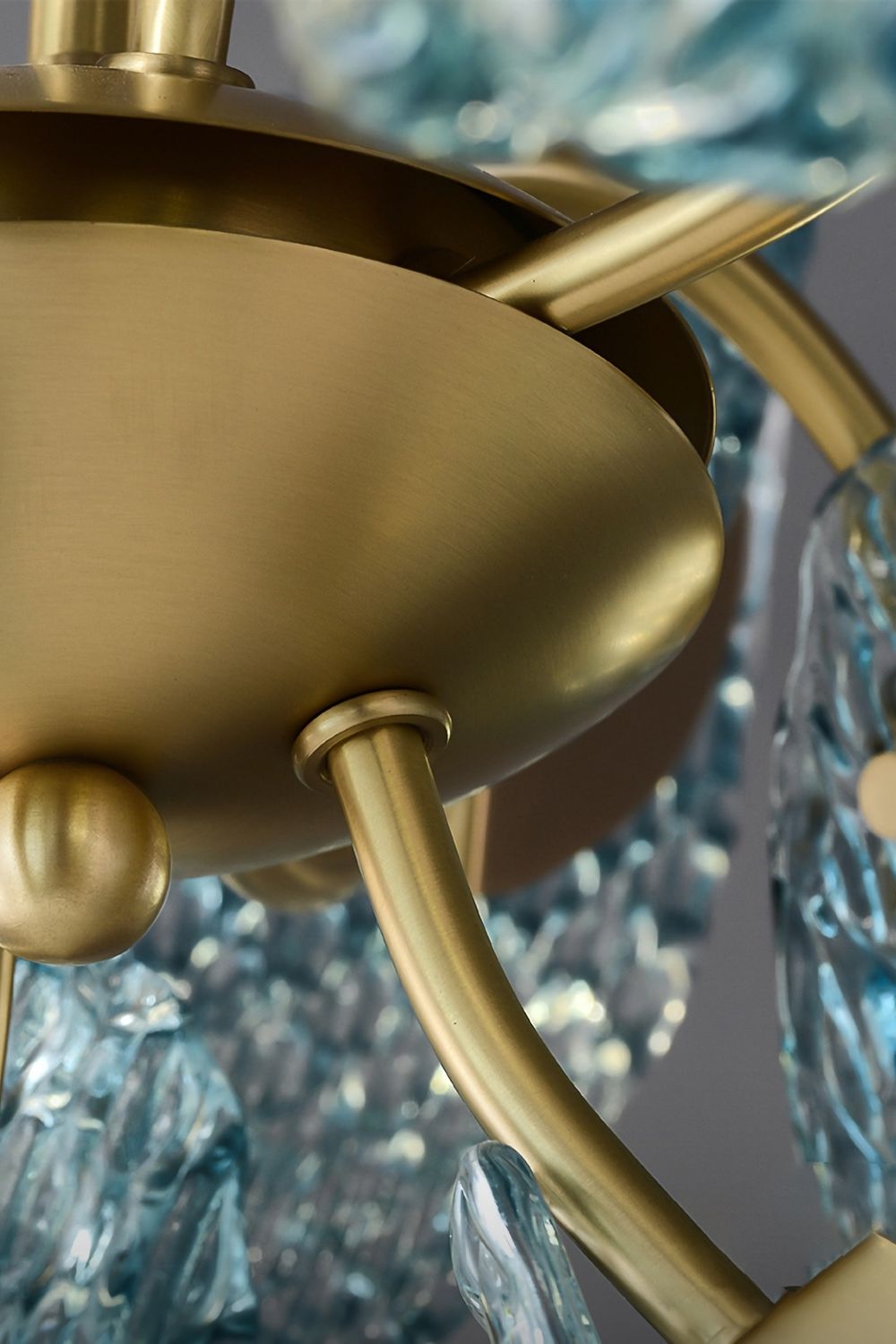 Petal Blue Glass Chandelier - morylighting