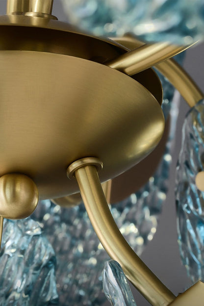 Petal Blue Glass Chandelier - morylighting