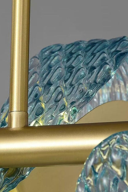 Petal Blue Glass Chandelier - morylighting