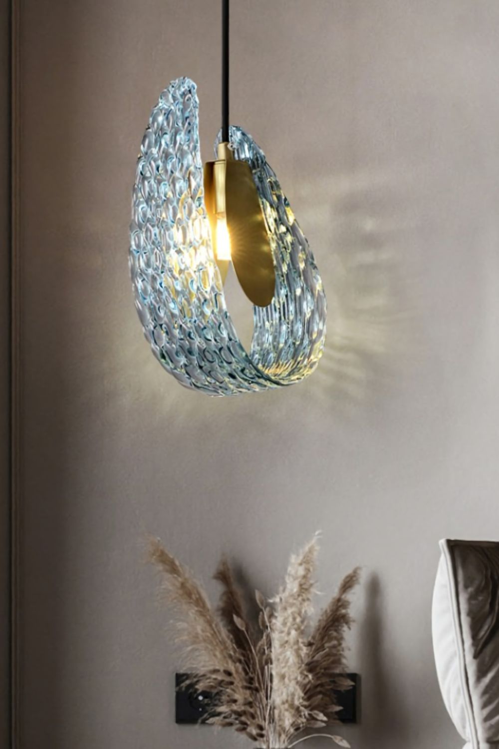 Petal Blue Glass Pendant Light - morylighting