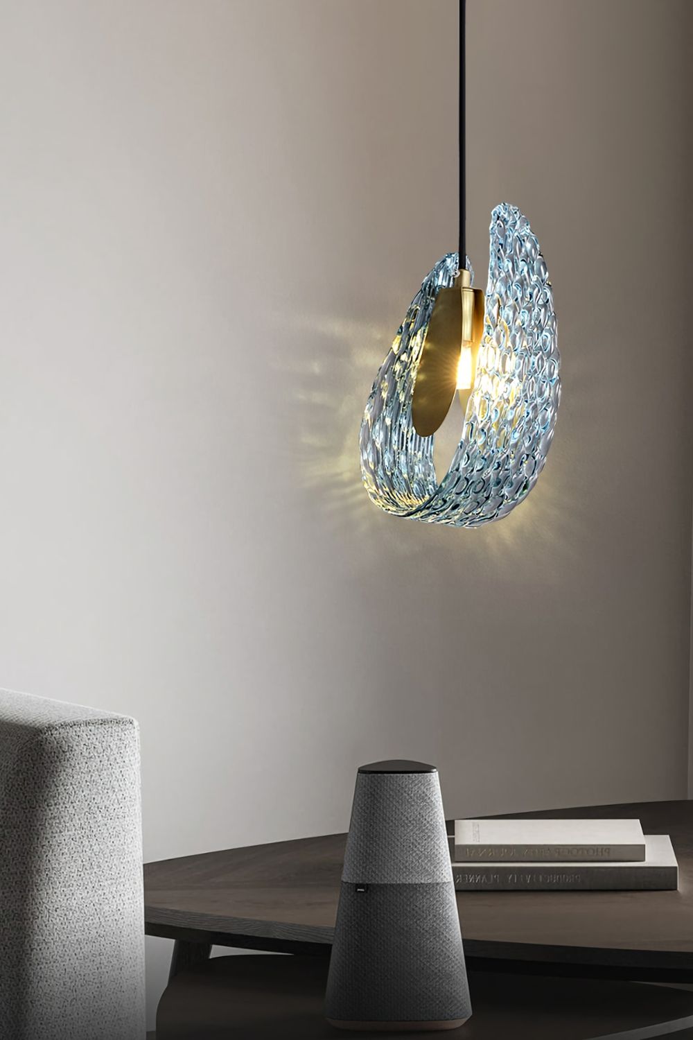 Petal Blue Glass Pendant Light - morylighting