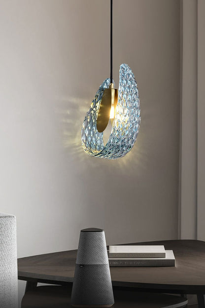 Petal Blue Glass Pendant Light - morylighting