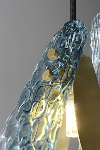 Petal Blue Glass Pendant Light - morylighting