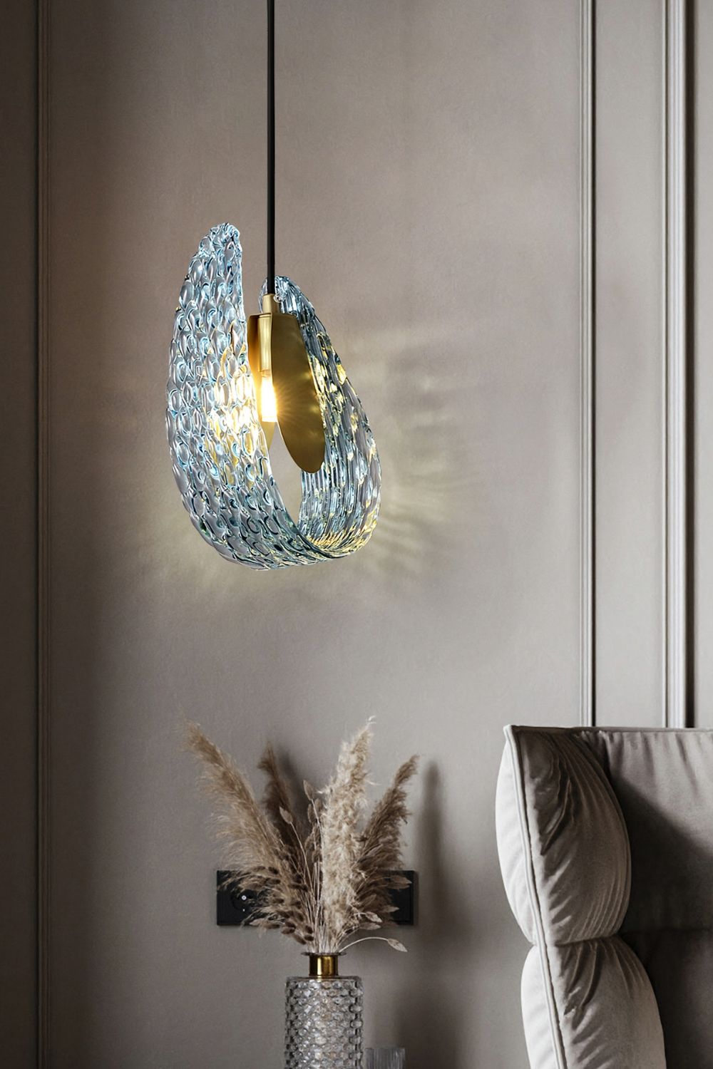 Petal Blue Glass Pendant Light - morylighting