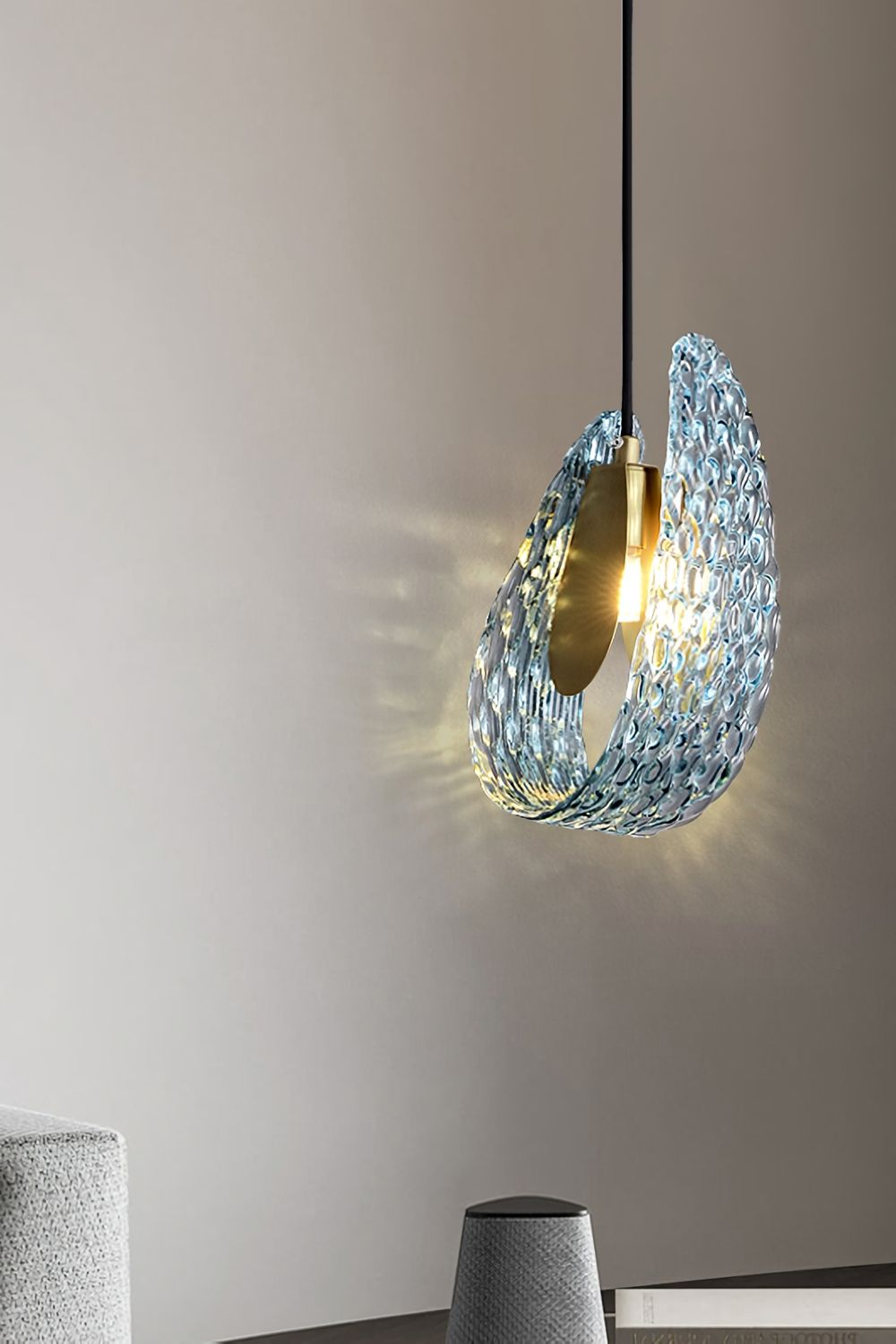Petal Blue Glass Pendant Light - morylighting