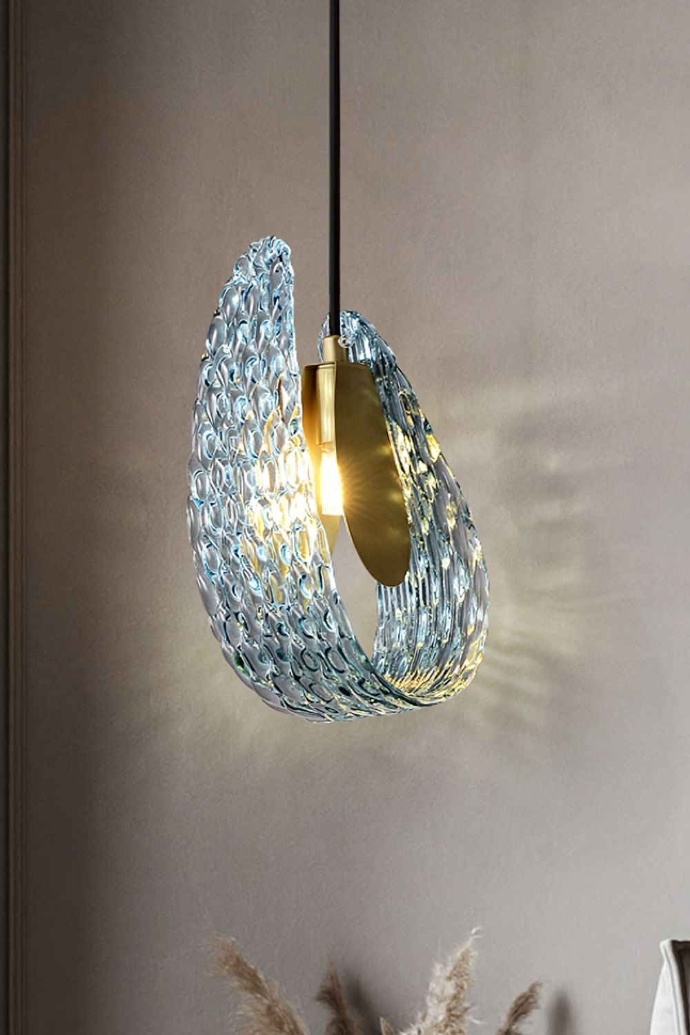 Petal Blue Glass Pendant Light - morylighting