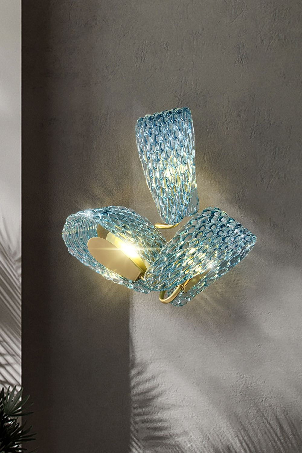Petal Blue Glass Wall Lamp - morylighting
